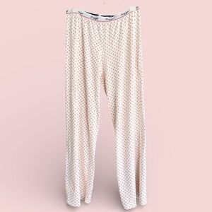 Tommy Hilfiger Cotton Jersey Knit Sleep Pants White with Red Stars Size M